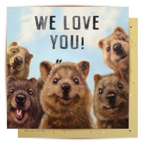 La La Land Greeting Card - We Love You Quokkas