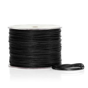 Wax Cotton String - 1mm, Black (per metre)