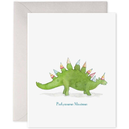 E Frances Greeting Card - Partysaurus