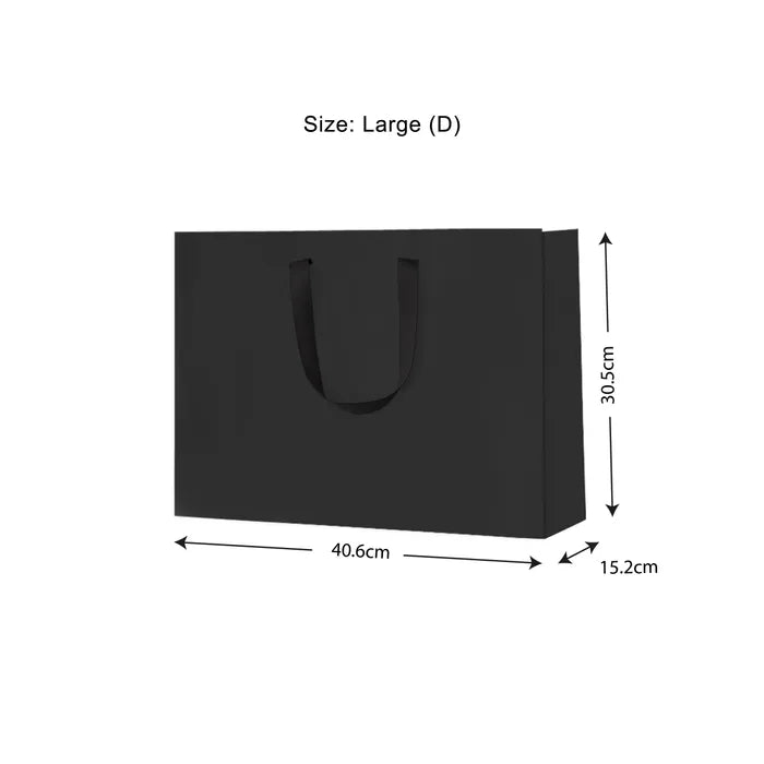 Gift Bag - Metro, Black, "D" Large, 406x305x152mm