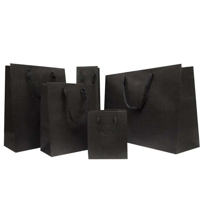 Gift Bag - Metro, Black, "X" Bottle, 110x350x110mm