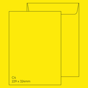 C4 Envelope (229 x 324mm) - Popticks Lemon Yellow, Single