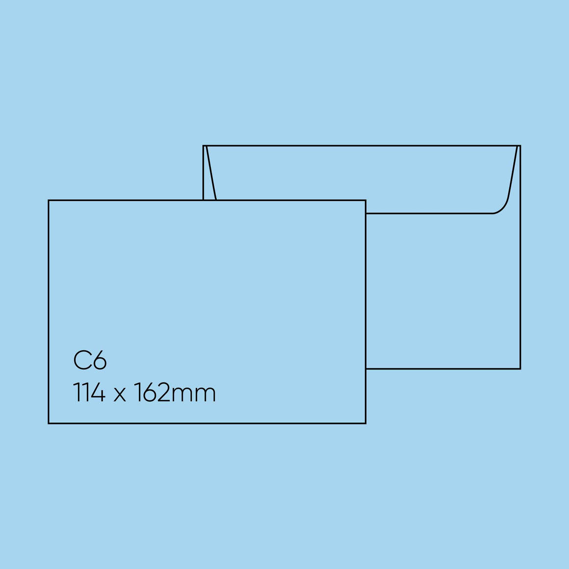 C6 Envelope (114x162mm) - Popticks, Ocean Blue, Pack of 10