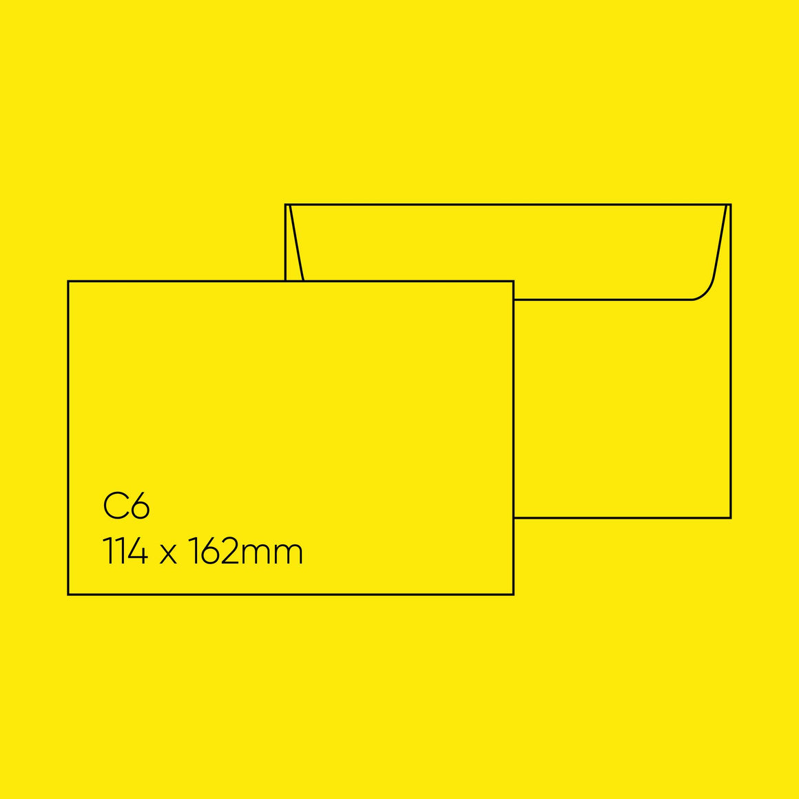 C6 Envelope (114x162mm) - Popticks Lemon Yellow, Pack of 10