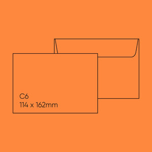 C6 Envelope (114x162mm) - Popticks, Saffron Orange, Pack of 10
