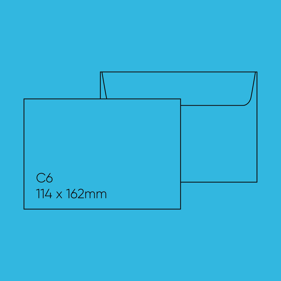 C6 Envelope (114x162mm) - Popticks, Turquoise, Pack of 10