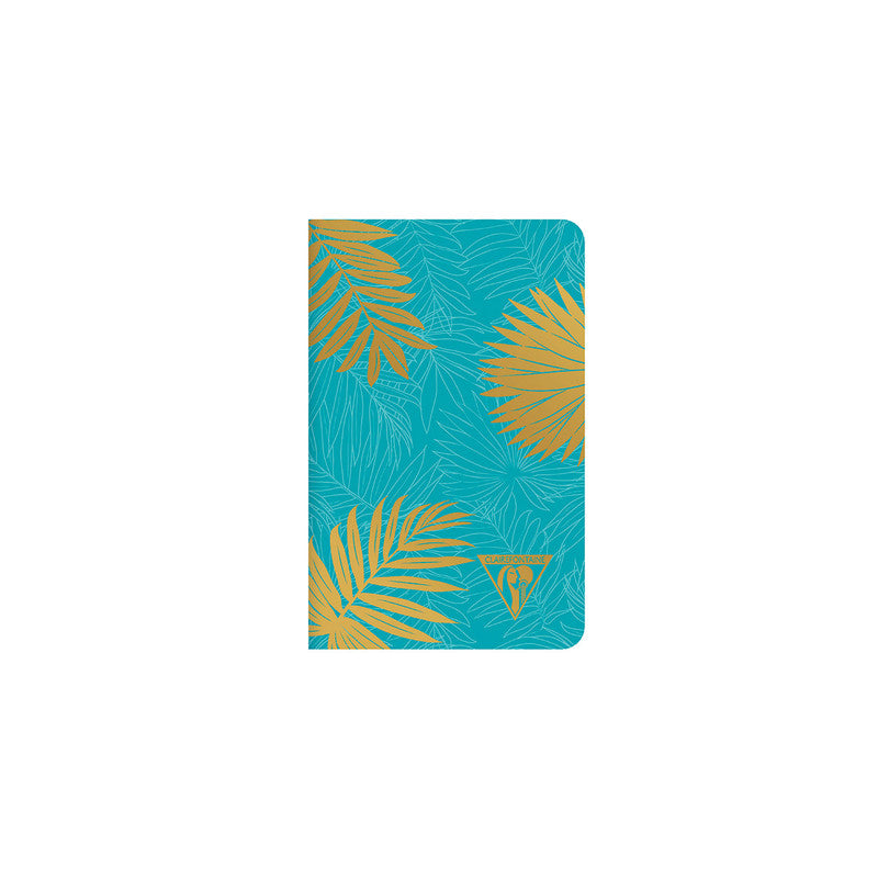 Clairefontaine Sewn Spine Notebook - Neo Deco Collection, Pocket, Ruled, Turquoise