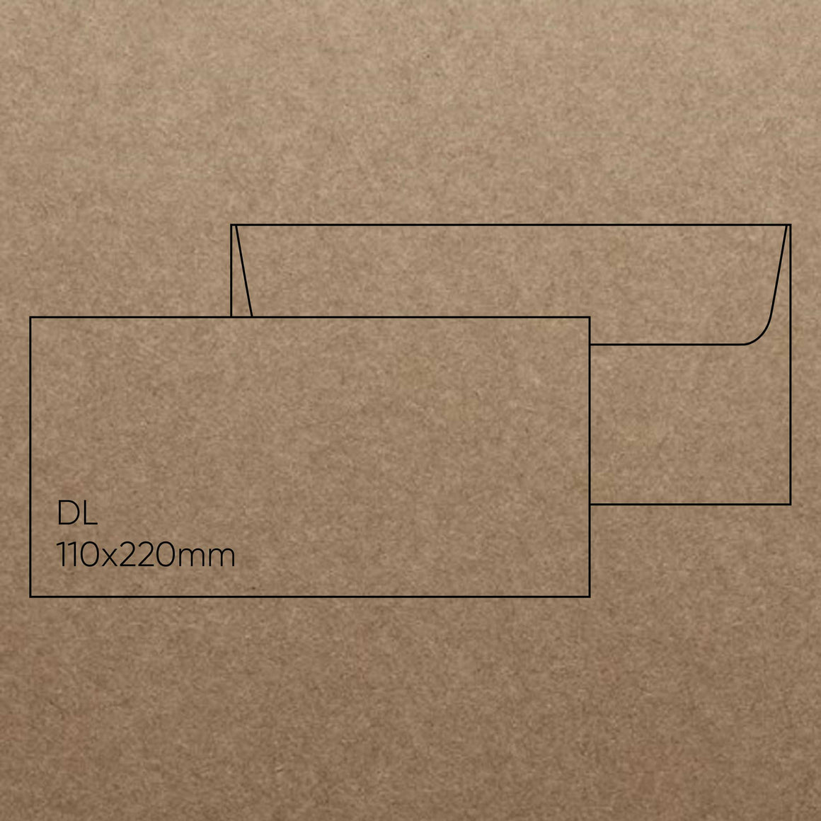 DL Envelope (110 x 220mm) - Buffalo Kraft, Pack of 10
