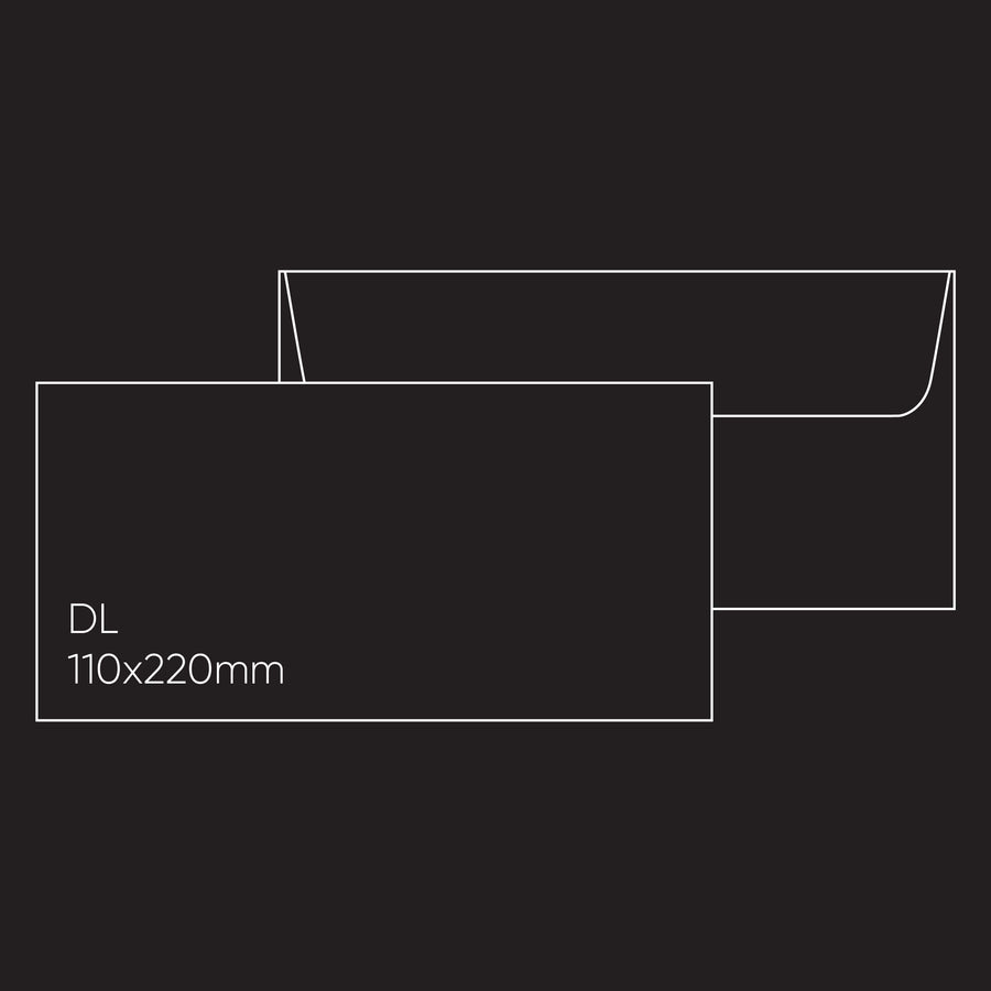 DL Envelope (110 x 220mm) - Kaskad Raven Black, Pack of 10