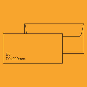 Note Card Envelope - DL (110 x 220mm), Yellow, Pack of 20