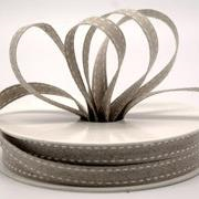 Ribbon: 10mm Double Stitch Linen - White (per metre)