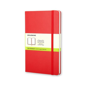 Moleskine Hard Cover Notebook - Plain, Large, Scarlet Red | Moleskine | Paperpoint Stationery South Melbourne