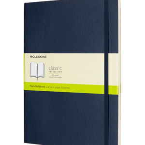 Moleskine Soft Cover Notebook - Plain, Extra Large, Sapphire Blue | Moleskine | Paperpoint Stationery South Melbourne