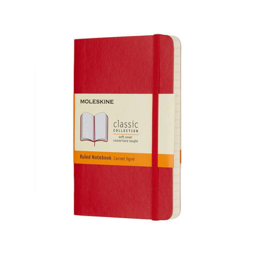 Moleskine Soft Cover Notebook - Ruled, Pocket, Scarlet Red | Moleskine | Paperpoint Stationery South Melbourne