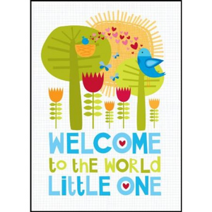 Little Red Owl Greeting Card - Welcome to the World Little One, Boy | Little Red Owl | Paperpoint Stationery South Melbourne