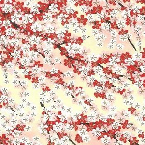 A4 (210x297mm) Chiyogami - Red Cherry Blossoms | Chiyogami Paper | Paperpoint Stationery South Melbourne
