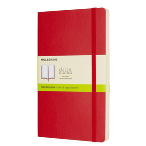 Moleskine Soft Cover Notebook - Plain, Large, Red | Moleskine | Paperpoint Stationery South Melbourne