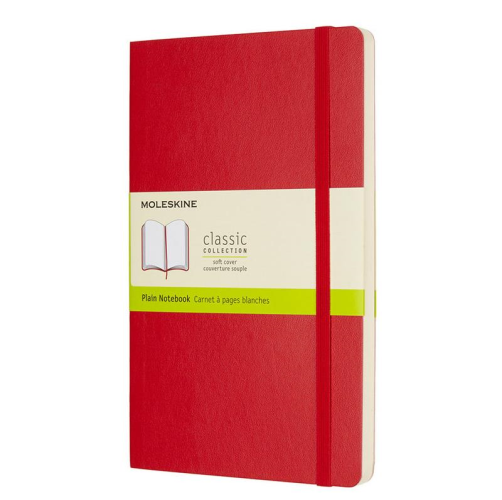 Moleskine Soft Cover Notebook - Plain, Large, Red | Moleskine | Paperpoint Stationery South Melbourne