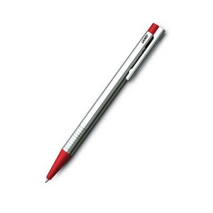Lamy Logo Ballpoint Pen - Stainless Steel/Red | Lamy | Paperpoint Stationery South Melbourne