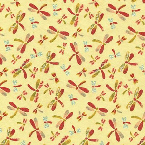 A4 (210 x 297mm) Chiyogami Paper - Dragonflies on Yellow Background | Chiyogami Paper | Paperpoint Stationery South Melbourne