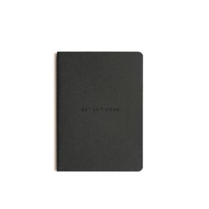 MiGoals Get Shit Done Notebook - A6, Minimal,  Black/Black Foil | MiGoals | Paperpoint Stationery South Melbourne