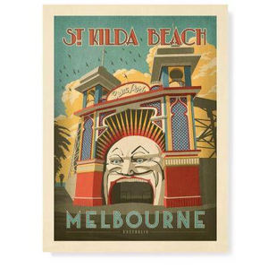 Harper & Charlie Postcard - St Kilda / Luna Park