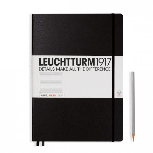 Leuchtturm1917 Notebook - Ruled, A4+, Black | Leuchtturm1917 | Paperpoint Stationery South Melbourne