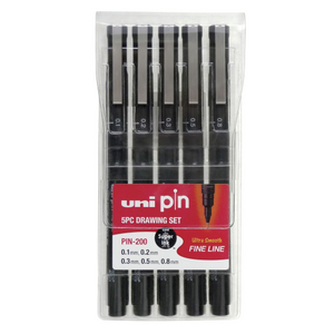 Uni Pin Fineline Black Pigment Ink Pen Set | Uni-ball | Paperpoint Stationery South Melbourne