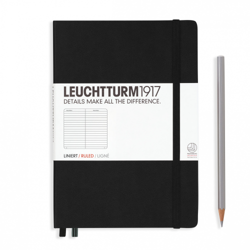 Leuchtturm1917 Notebook - Ruled, A5, Black | Leuchtturm1917 | Paperpoint Stationery South Melbourne