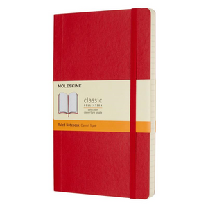 Moleskine Soft Cover Notebook - Ruled, Large, Scarlet Red | Moleskine | Paperpoint Stationery South Melbourne