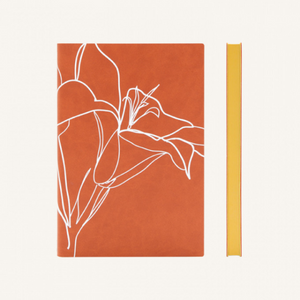 Daycraft Signature Floral Doodle Notebook - Plain, A5, Rusty Lily