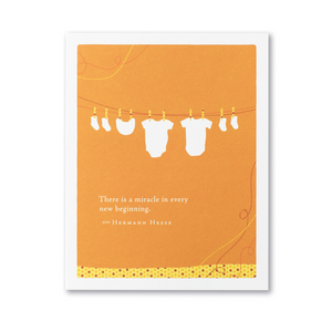 Positively Green New Baby Card - There is a miracle in every new beginning...