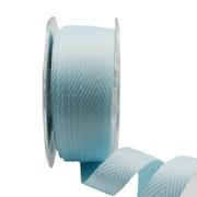Ribbon: 19mm Woven V Stripe - Blue/White (per metre)