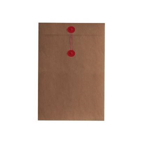 Button & String Envelope - C6 (114 x 162mm), Kraft/Red B&S | Button & String | Paperpoint Stationery South Melbourne
