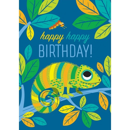 Little Red Owl Greeting Card - Chameleon Birthday | Little Red Owl | Paperpoint Stationery South Melbourne