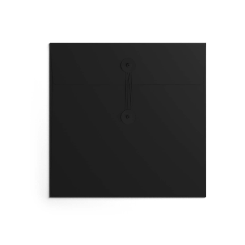 Button & String Envelope - 150mm Square, Black/Black B&S | Button & String | Paperpoint Stationery South Melbourne
