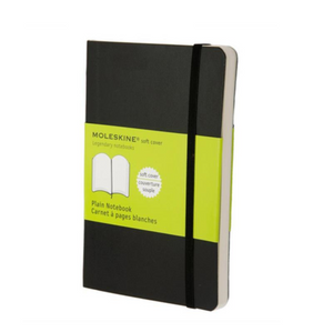 Moleskine Soft Cover Notebook - Plain, Pocket, Black | Moleskine | Paperpoint Stationery South Melbourne