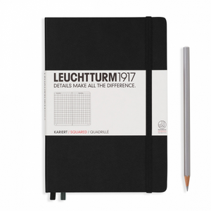 Leuchtturm1917 Notebook - Squared, A5, Black | Leuchtturm1917 | Paperpoint Stationery South Melbourne