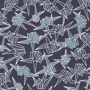 A4 (210x297mm) Chiyogami - Navy Origami Cranes | Chiyogami Paper | Paperpoint Stationery South Melbourne