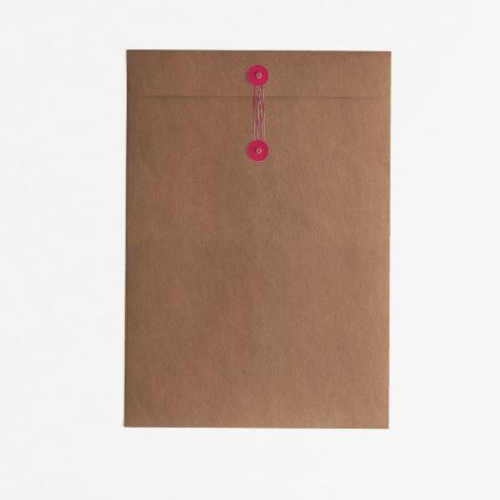 Button & String Envelope - C4 (229 x 324mm), Kraft/Red B&S | Button & String | Paperpoint Stationery South Melbourne