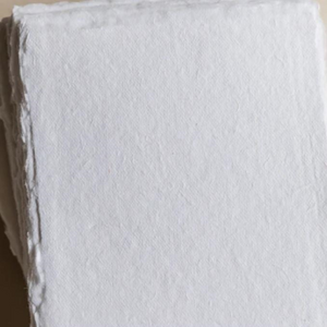 Handmade Deckle Edge Cotton Rag Paper - A5 (148 x 210mm), White, 210gsm