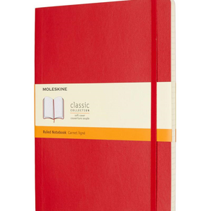 Moleskine Soft Cover Notebook - Ruled, Extra Large, Red | Moleskine | Paperpoint Stationery South Melbourne