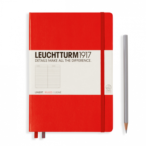 Leuchtturm1917 Notebook - Ruled, A5, Red | Leuchtturm1917 | Paperpoint Stationery South Melbourne