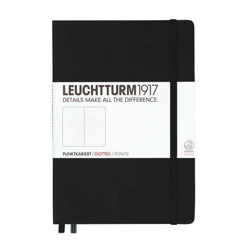 Leuchtturm1917 Notebook - Dotted, A5, Black | Leuchtturm1917 | Paperpoint Stationery South Melbourne