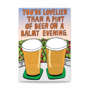 Able & Game Greeting Card - You're Lovelier than a Pint of Beer