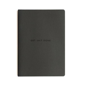 MiGoals Get Shit Done Notebook - A5, Minimal, Black/Black Foil | MiGoals | Paperpoint Stationery South Melbourne