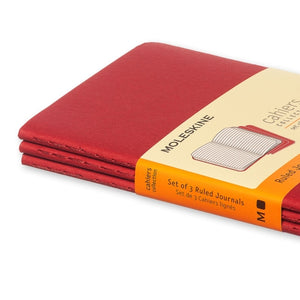 Moleskine Cahier Notebook - Ruled, Pocket, Red