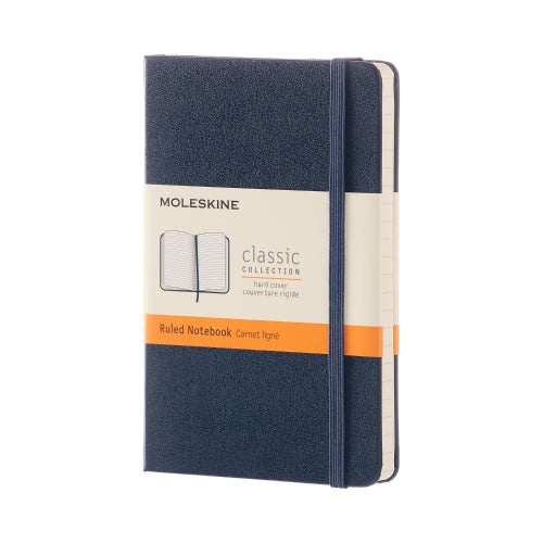 Moleskine Hard Cover Notebook - Ruled, Pocket, Sapphire Blue