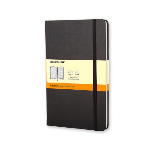 Moleskine Hard Cover Notebook - Ruled, Pocket, Black
