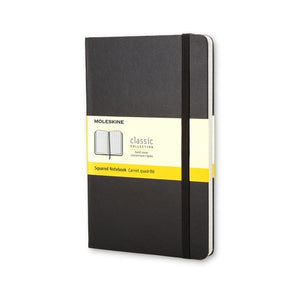 Moleskine Hard Cover Notebook - Squared, Pocket, Black